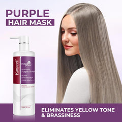 Karseell purple shampoo bottle pour close-up enabling even application to counter brassiness