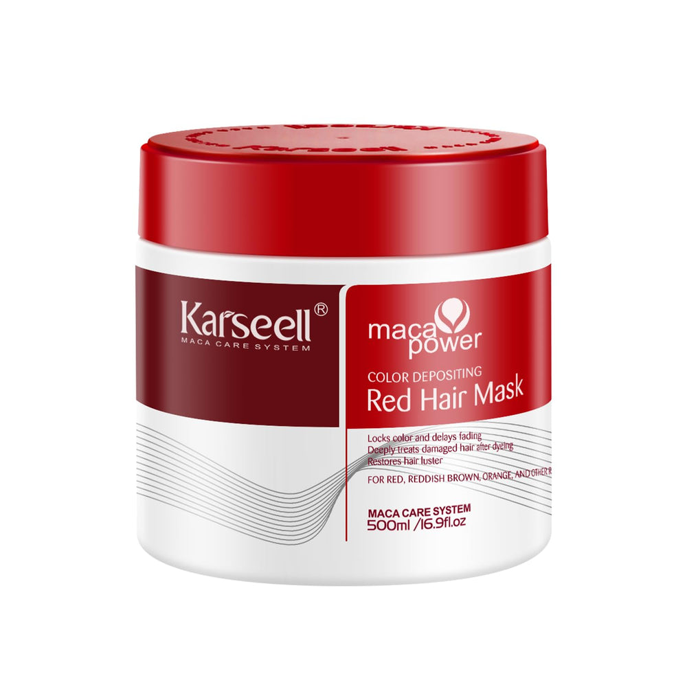 Karseell red color depositing conditioner bottle for vibrant color maintenance.