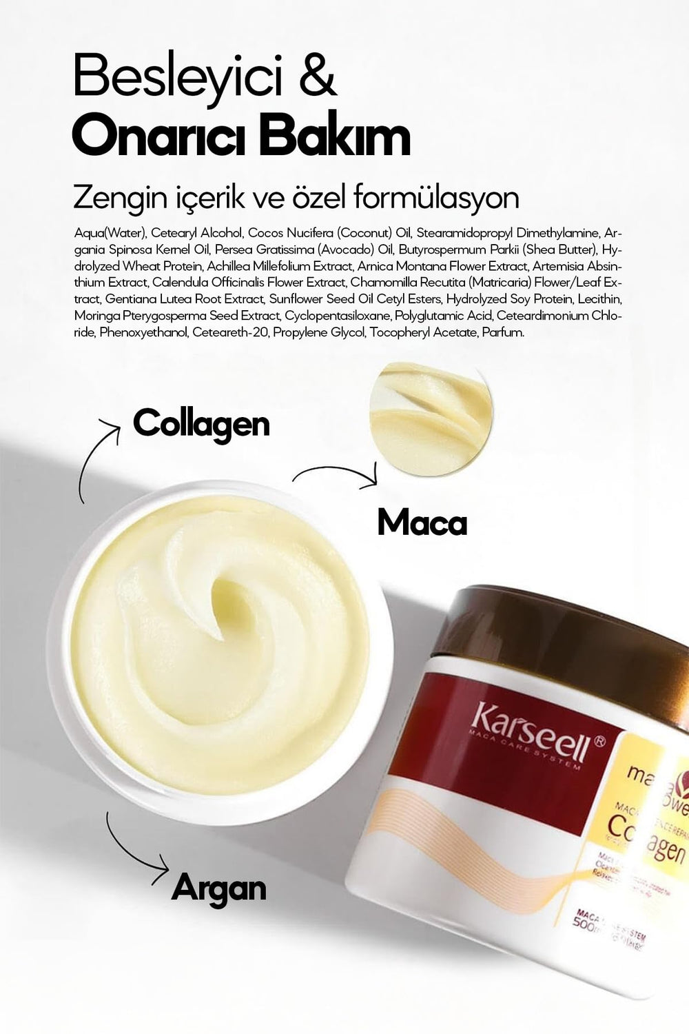 Karseell vegan hair mask packaging signals cruelty-free at-home use.