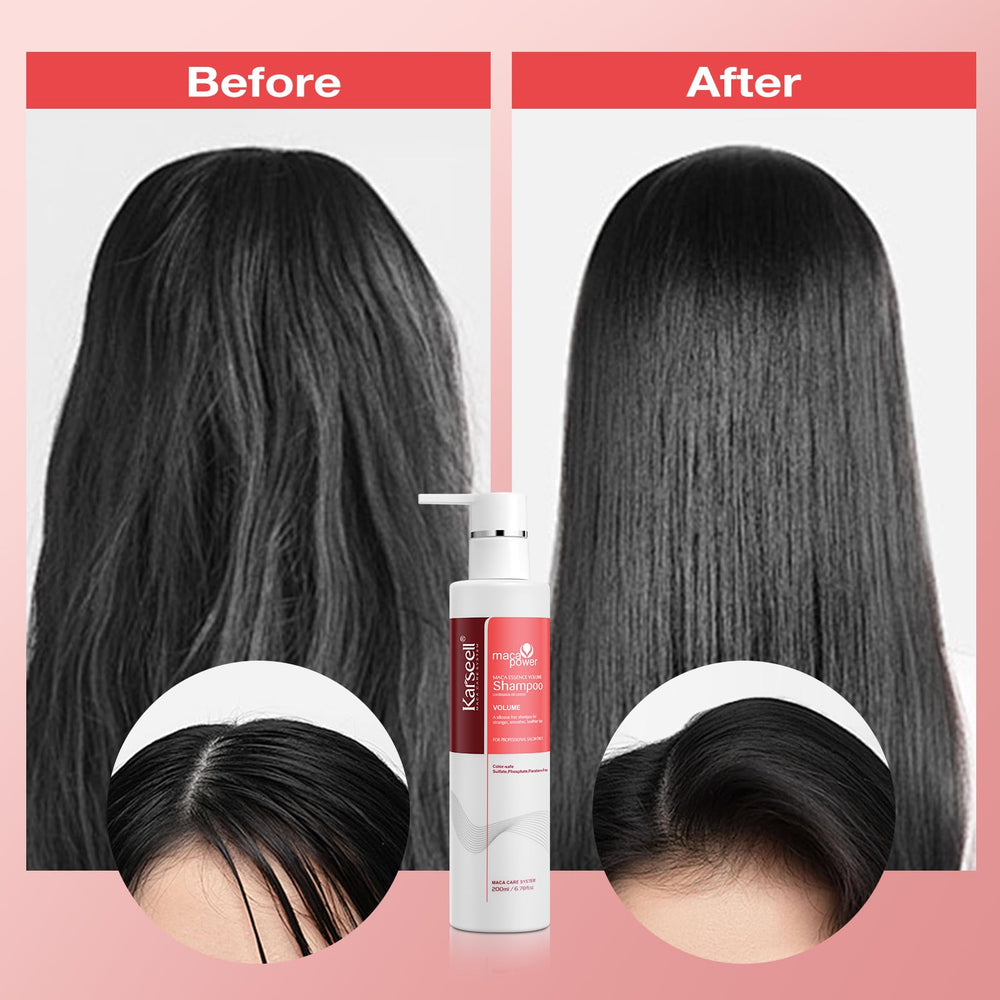 Karseell Volume Shampoo shine and bounce on fine hair after wash.