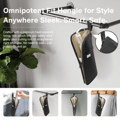 KarSyon heat resistant mat and pouch protecting countertops while storing hot tools