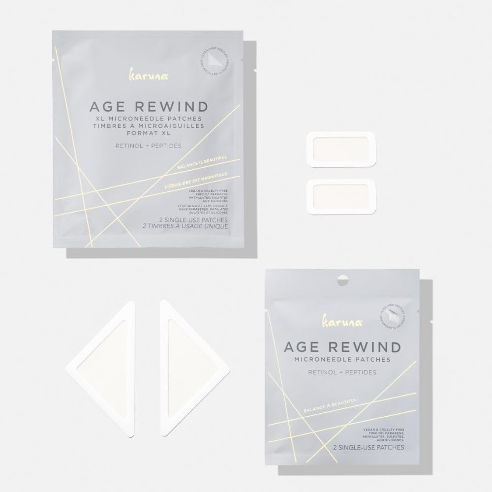 Karuna Age Rewind Standard patches shown for targeted, multi-area use to smooth texture and tone
