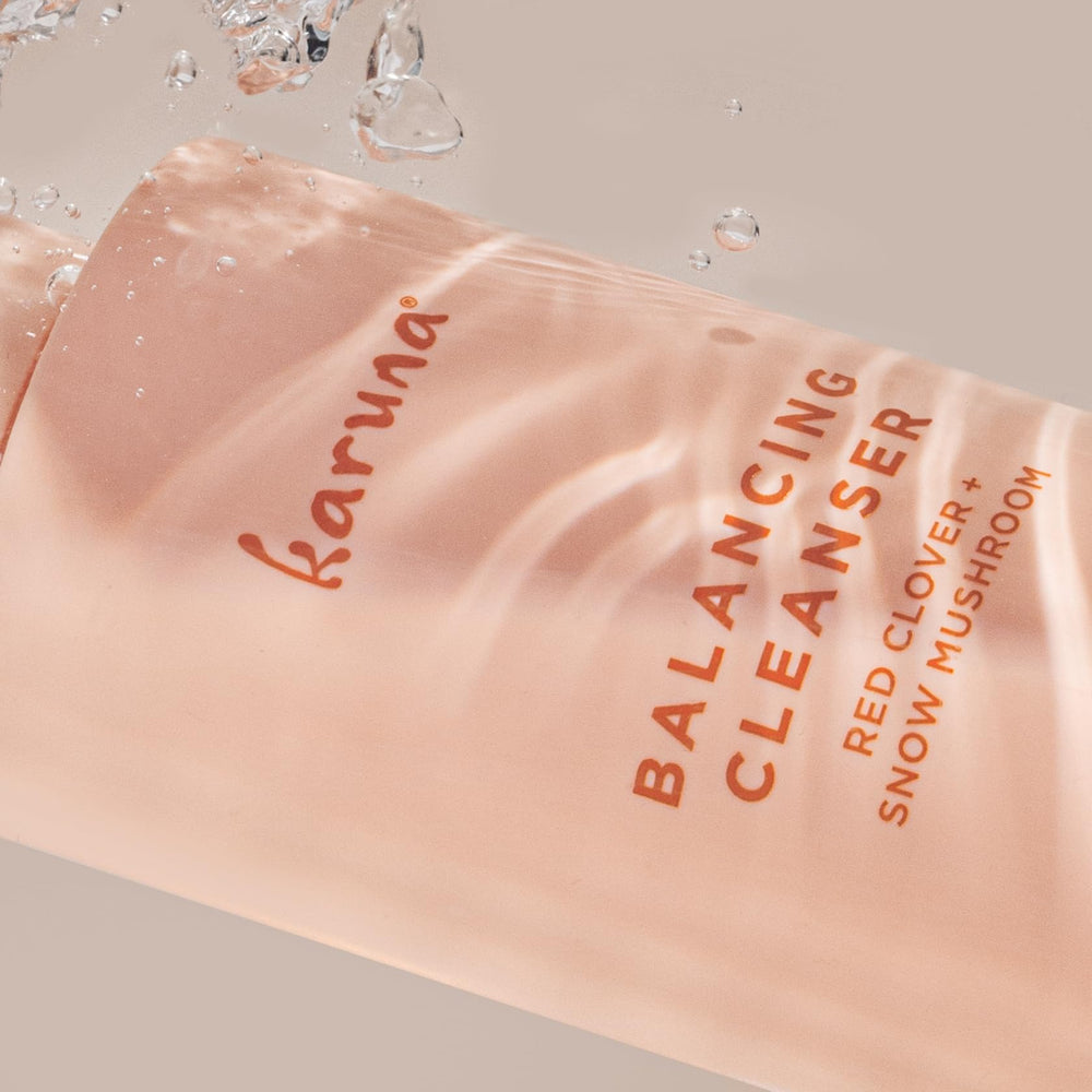 Karuna Balancing Facial Gel Cleanser microbiome balance emphasis.