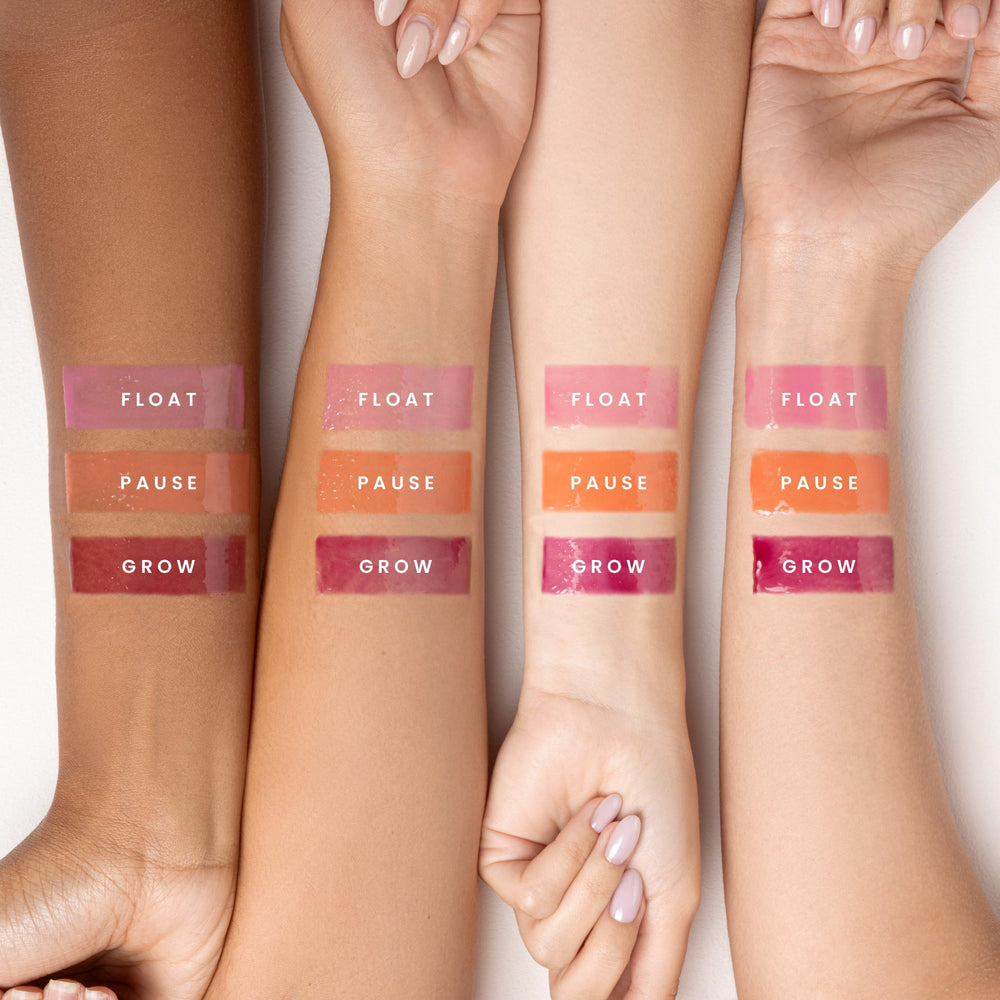 Karuna Pause shade swatch conveys flattering tint and natural sheen.