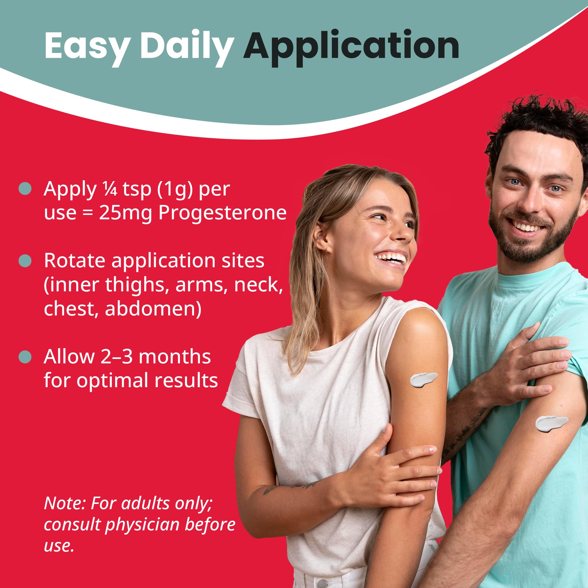 Karuna Progesterone Pure application on arm for daily use