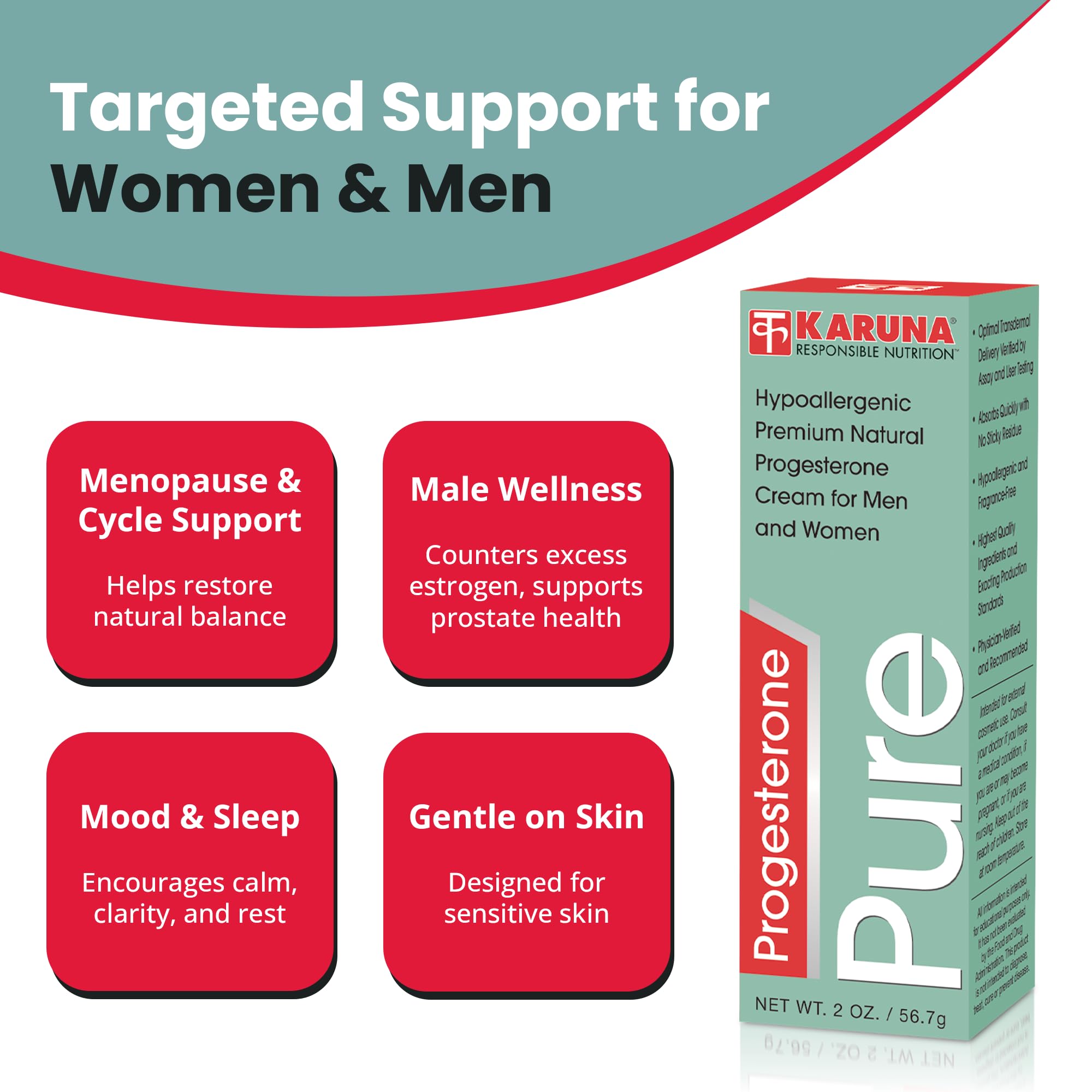 Karuna Progesterone Pure label closeup highlighting trusted quality since 1981