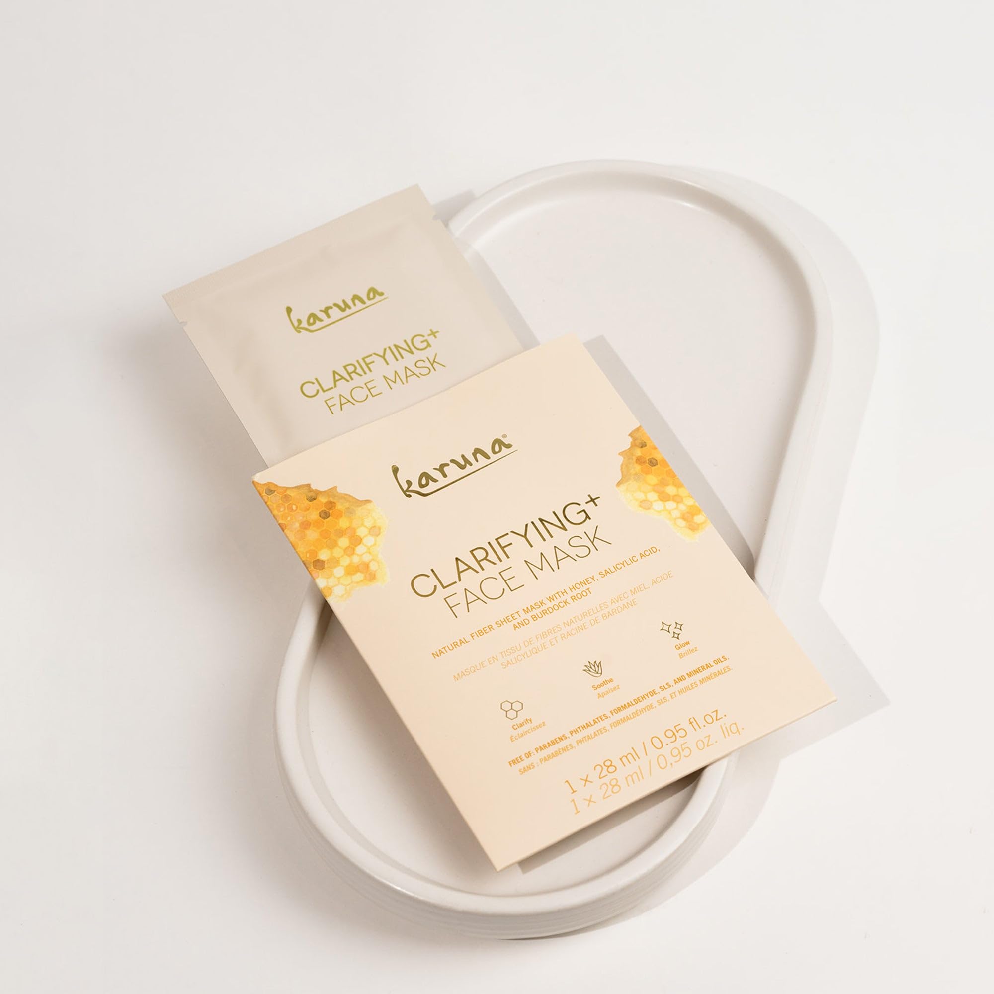 Karuna Skin age-defying mask application on skin promotes smoother texture.
