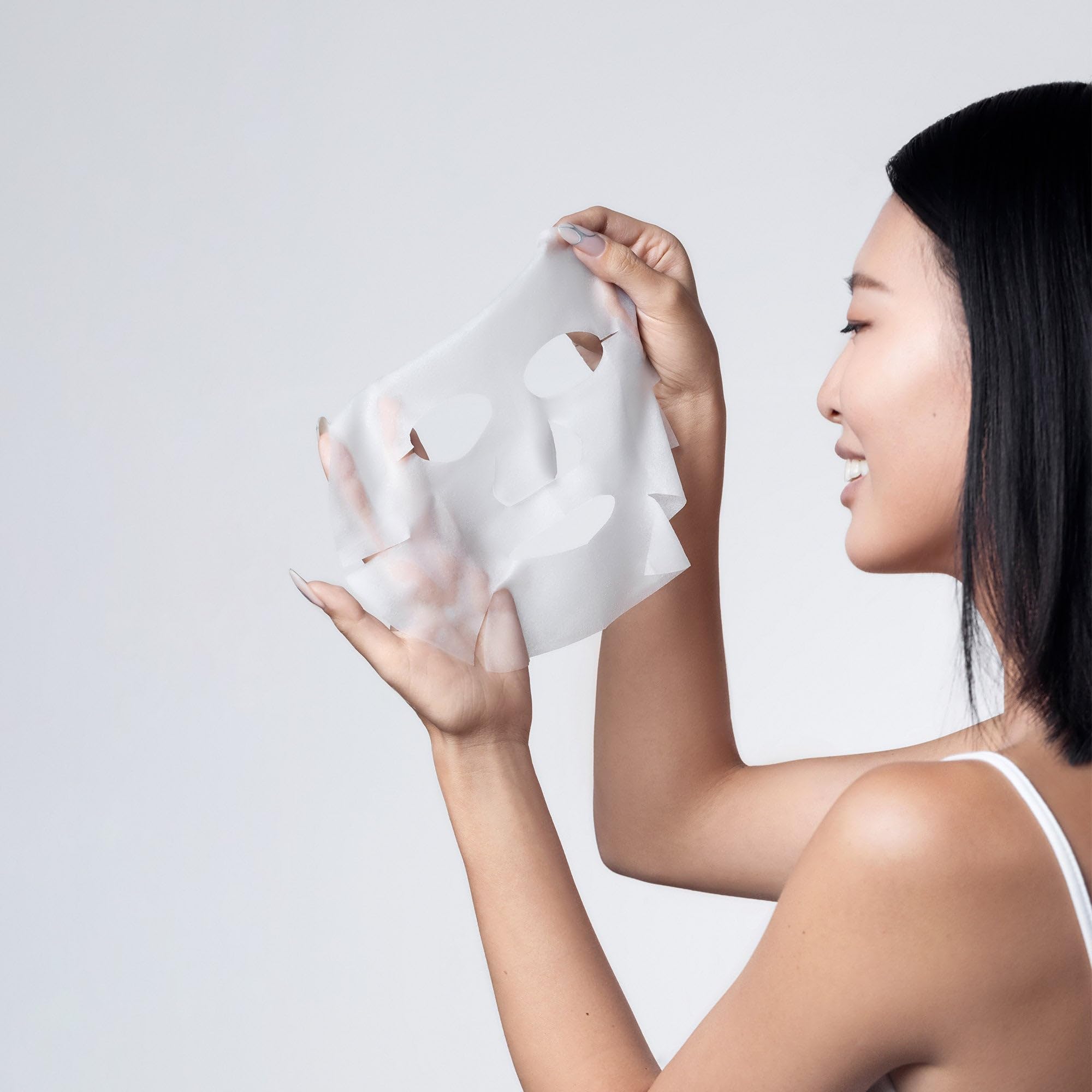 Karuna Skin soft fiber sheet mask closeup supports gentle hydration.
