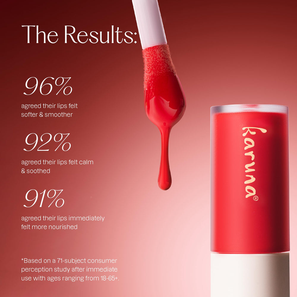 Karuna Embrace vegan lip tint icon communicates clean beauty.