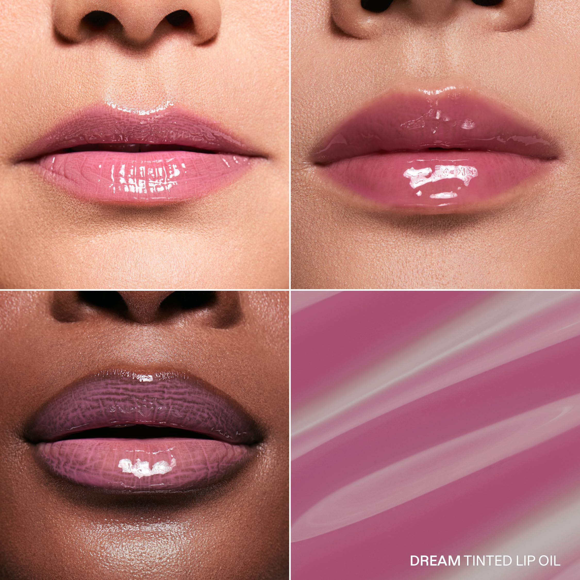 Karuna close-up highlights glossy finish and smooth texture on lips.
