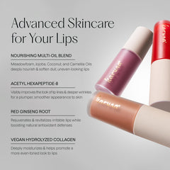 Karuna Jojoba nourishment close-up highlights comfort on dry lips.