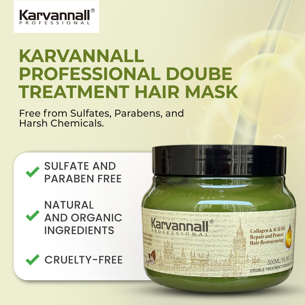 Post-wash results show silky smooth hair after Karvannall mask treatment