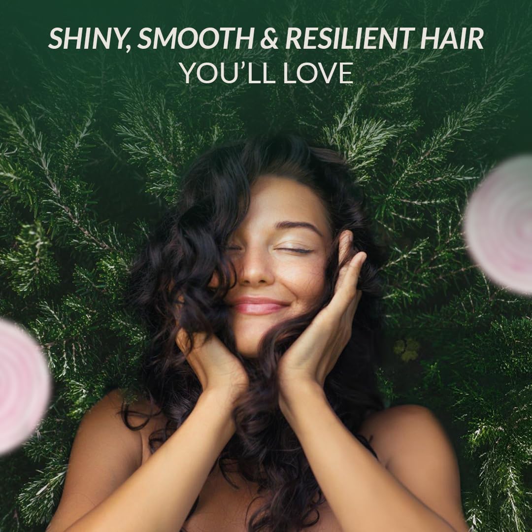 Karvannall Rosemary Biotin Hair finish shows soft, silky results