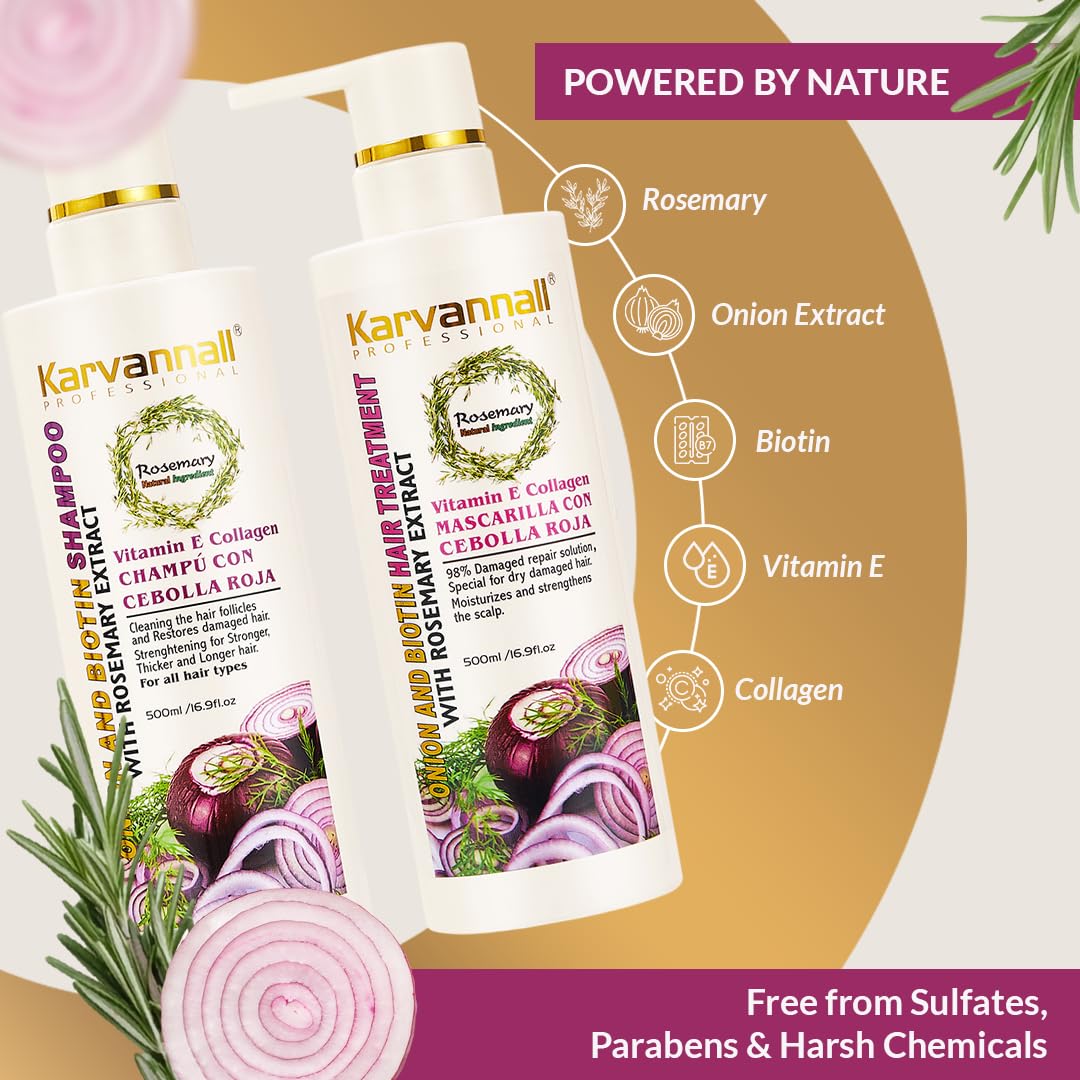 Karvannall Rosemary Biotin Shampoo pump for easy daily use and control