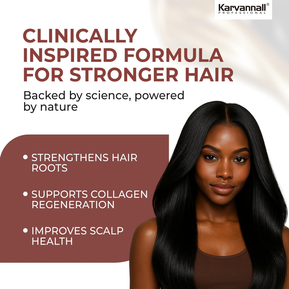 Karvannall Vitamin E and Collagen Shampoo vitamin E ingredient closeup highlights nourishment