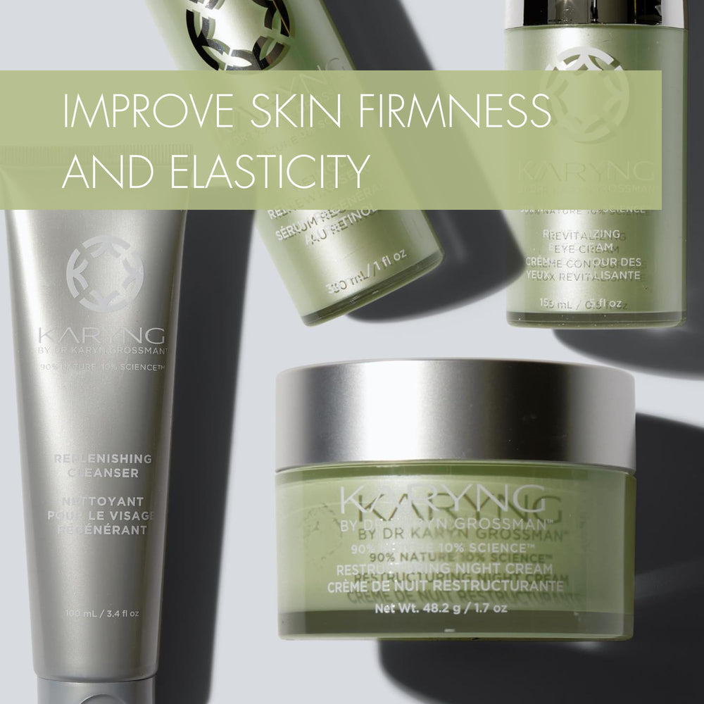 KARYNG Restructuring Night Cream with routine application setup for night care.
