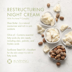 KARYNG Night Cream texture closeup highlights light, non-greasy feel.