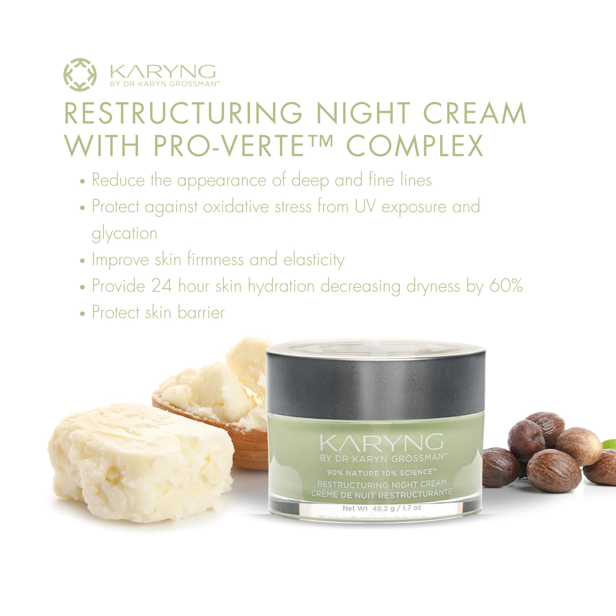 KARYNG Restructuring Night Cream jar presents easy, soothing nightly application.