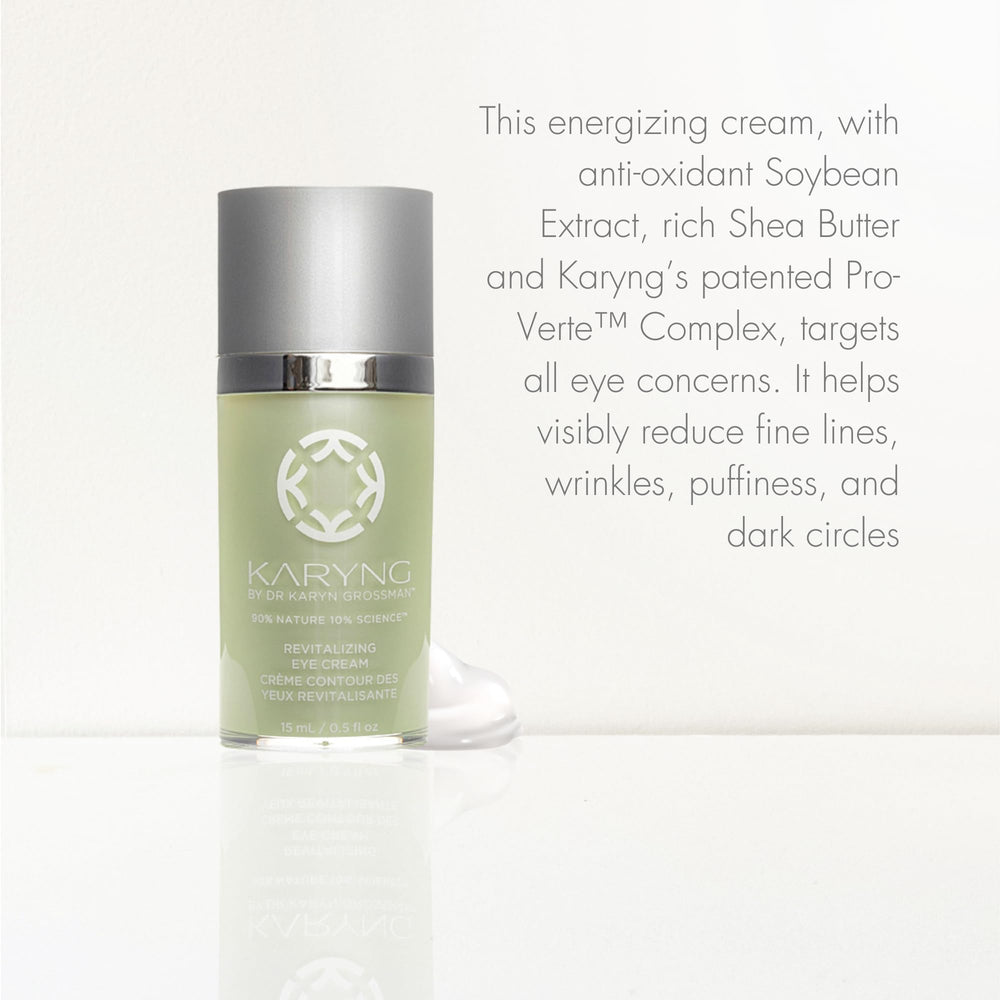 KARYNG Revitalizing Peptide Eye Cream packaging detail highlighting clean, organic design.
