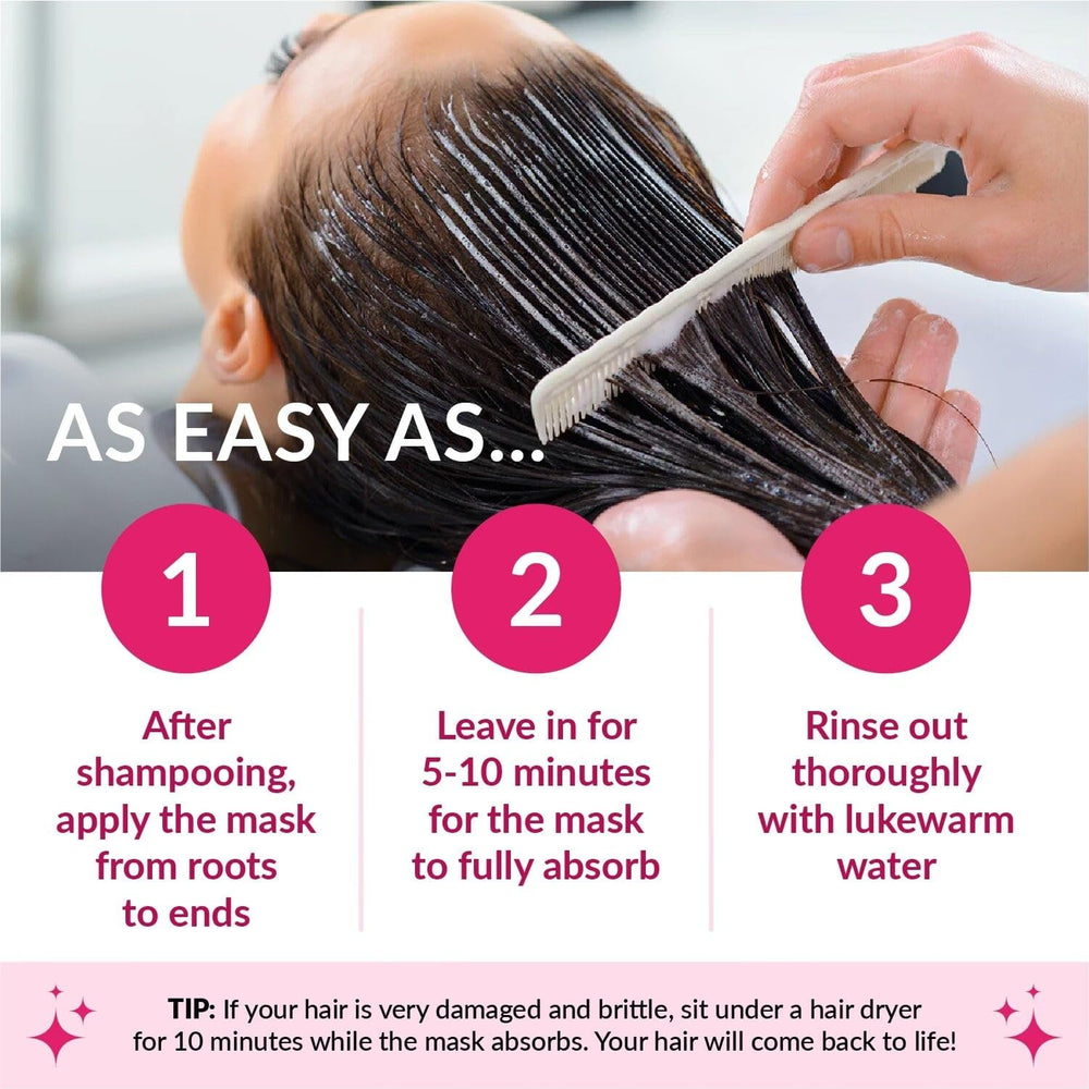 Kashmir Keratin Ceramic Hair Mask glow under light suggests luminous, healthy-looking hair