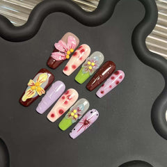 KASOICRA acrylic full-cover nails offer durable, reusable fashion options.