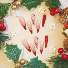 KASOICRA French-tip glitter nails for party glamour