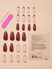 KASOICRA glossy red nails shown in a close-up for a durable finish.