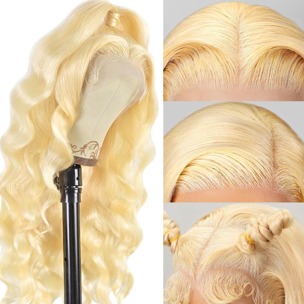 Kassamo body-wave blonde 613 wig with soft, manageable curls