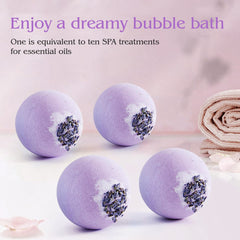 KASTU lavender extract bath bomb closeup highlighting soothing aroma.