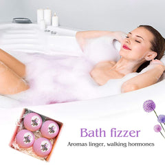 KASTU rich bubbles bath bomb demonstrating fast-dissolving formula for quick soak.