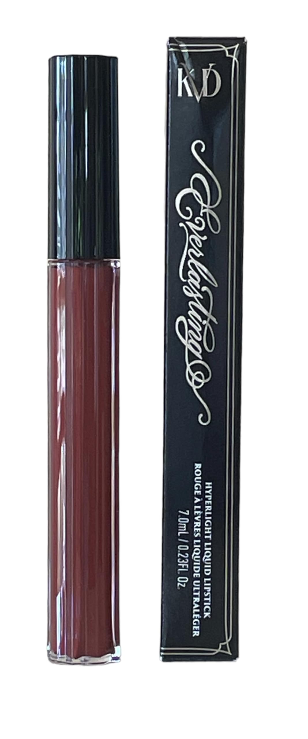Kat Von D Everlasting Hyperlight Jupiter's Eye matte finish for a bold, feather-resistant look.