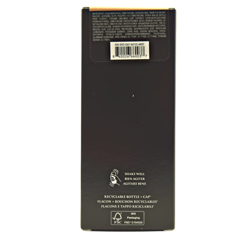 Kat Von D Good Apple packaging emphasizes cruelty-free values and sleek, travel-friendly design.