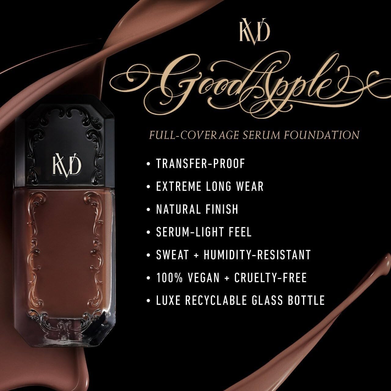 Kat Von D Good Apple Tan 074 pores-blurring effect on skin