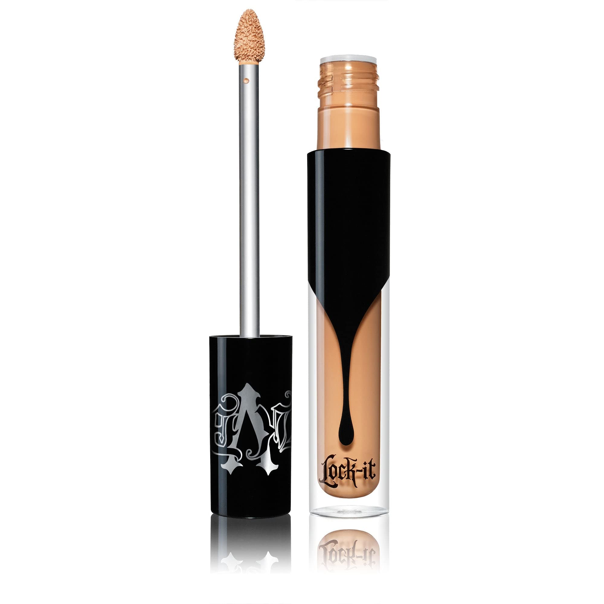 Kat Von D Lock-It Concealer Creme Medium 25 swatch for warm undertone and full coverage