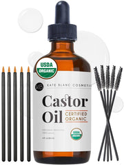 Kate Blanc Castor Oil 4oz bottle for pure organic conditioning of hair and brows