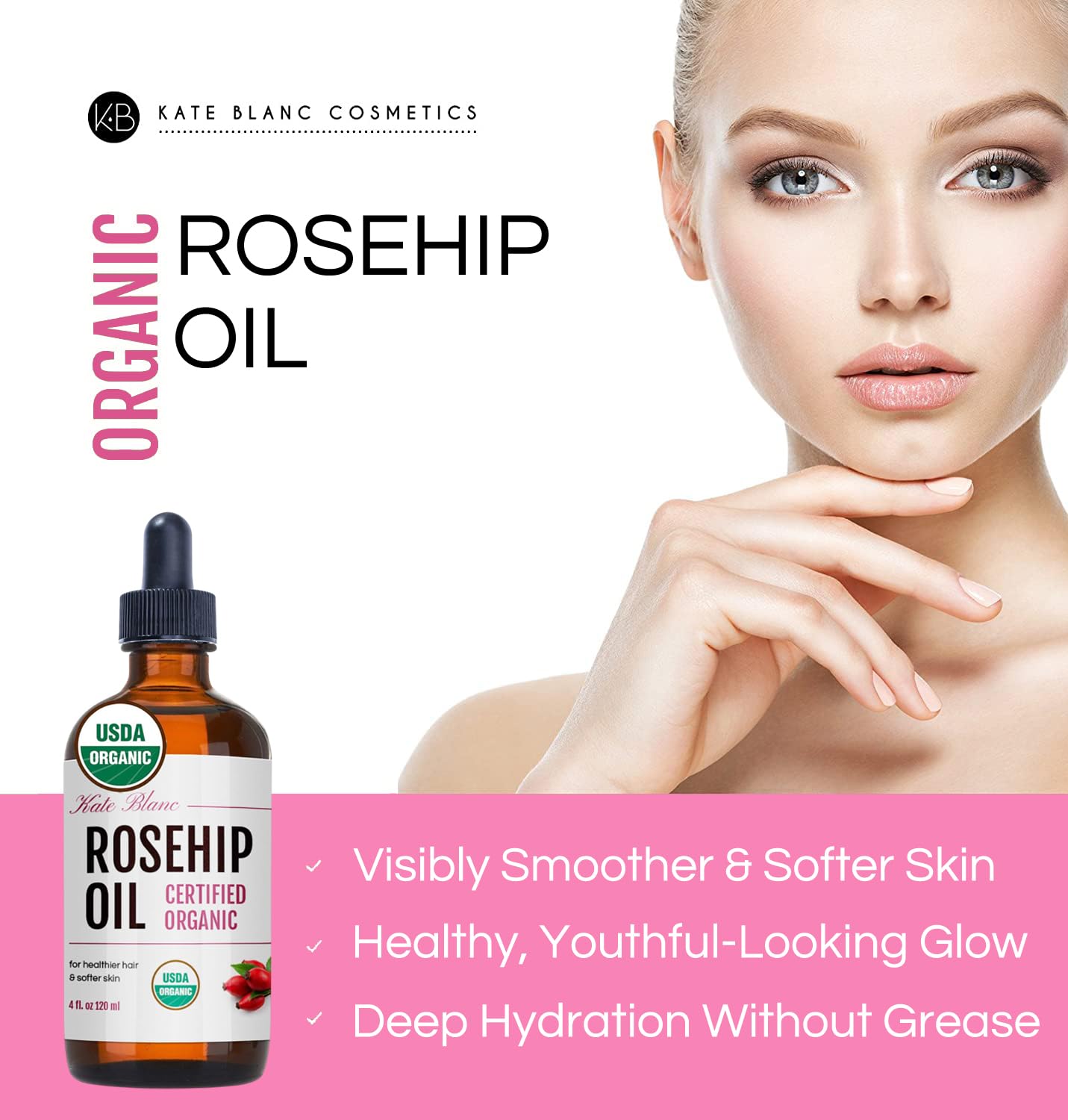 Kate Blanc Rosehip Oil glides for gua sha facial massage