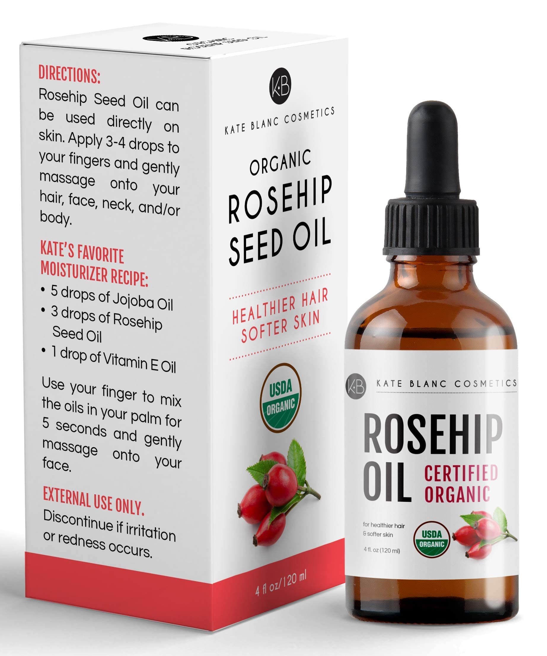 Kate Blanc Rosehip Oil non-greasy moisturizer for daily use