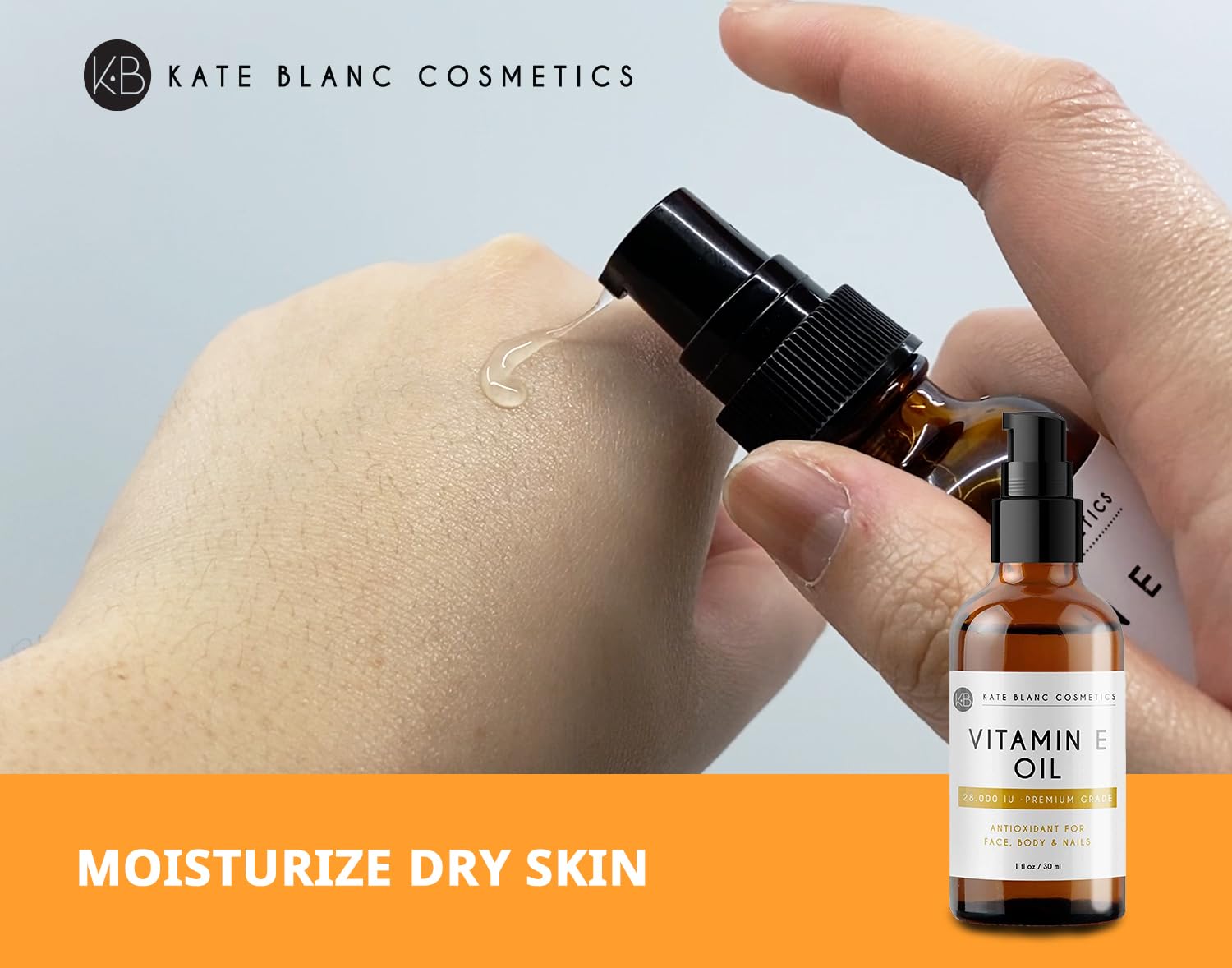 Thick Kate Blanc Vitamin E Oil texture ready for targeted use