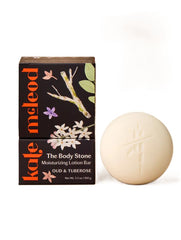 Kate McLeod Oud and Tuberose Body Stone bar close-up for rich hydration