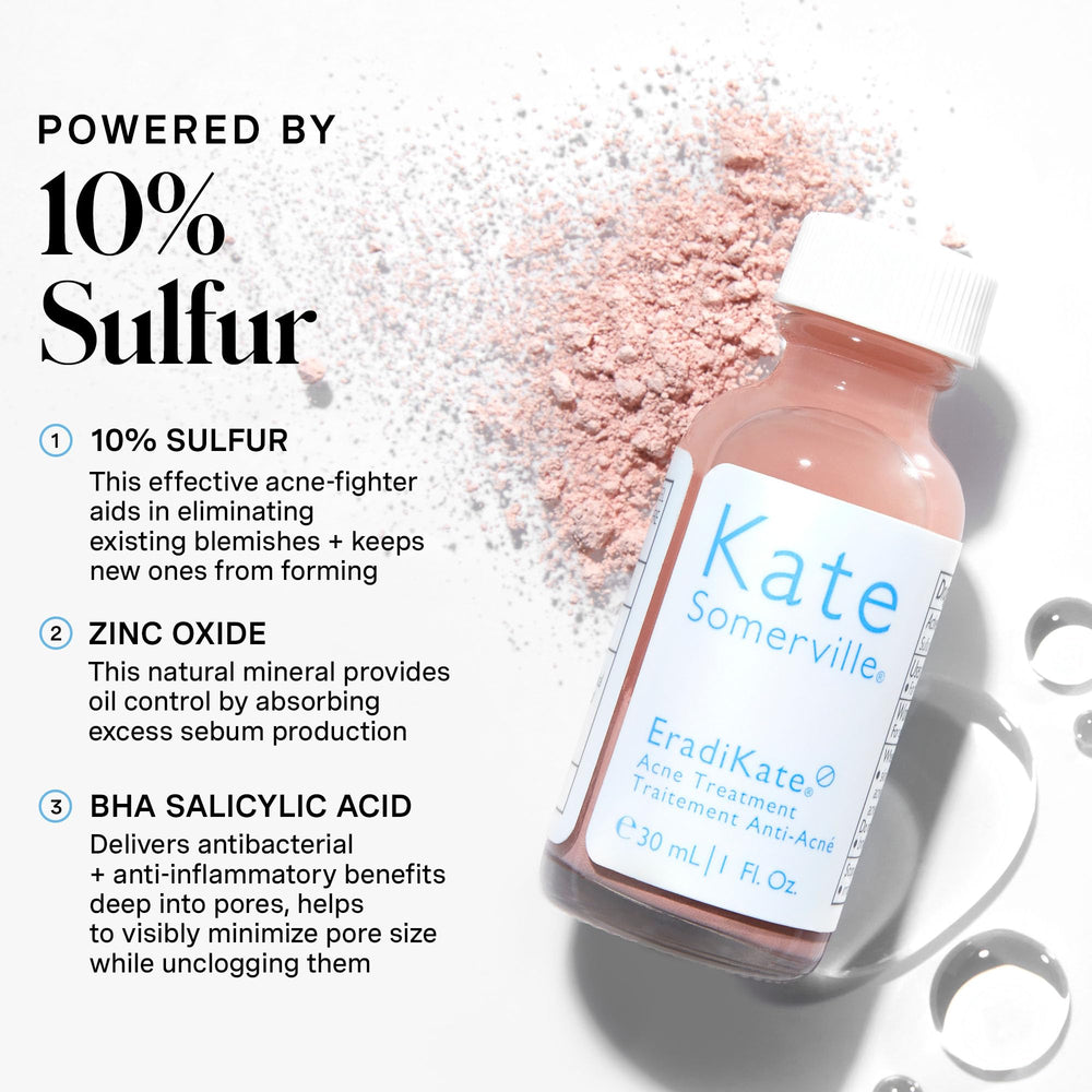 Spot application of Kate Somerville EradiKate on the skin to treat a blemish