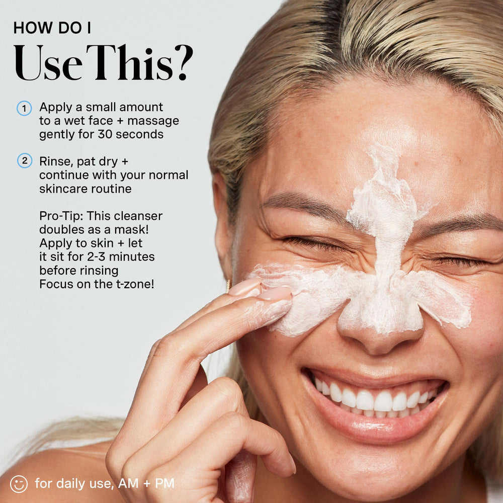 Medicated blemish control focus, illustrating sulfur power in EradiKate cleanser.