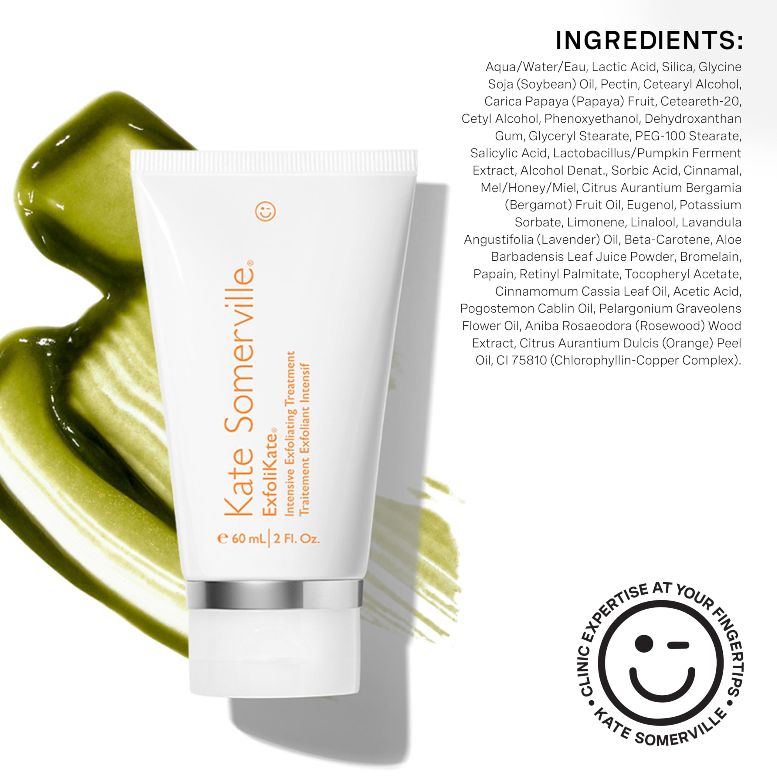 Kate Somerville Exfolikate Intensive bottle on bathroom shelf