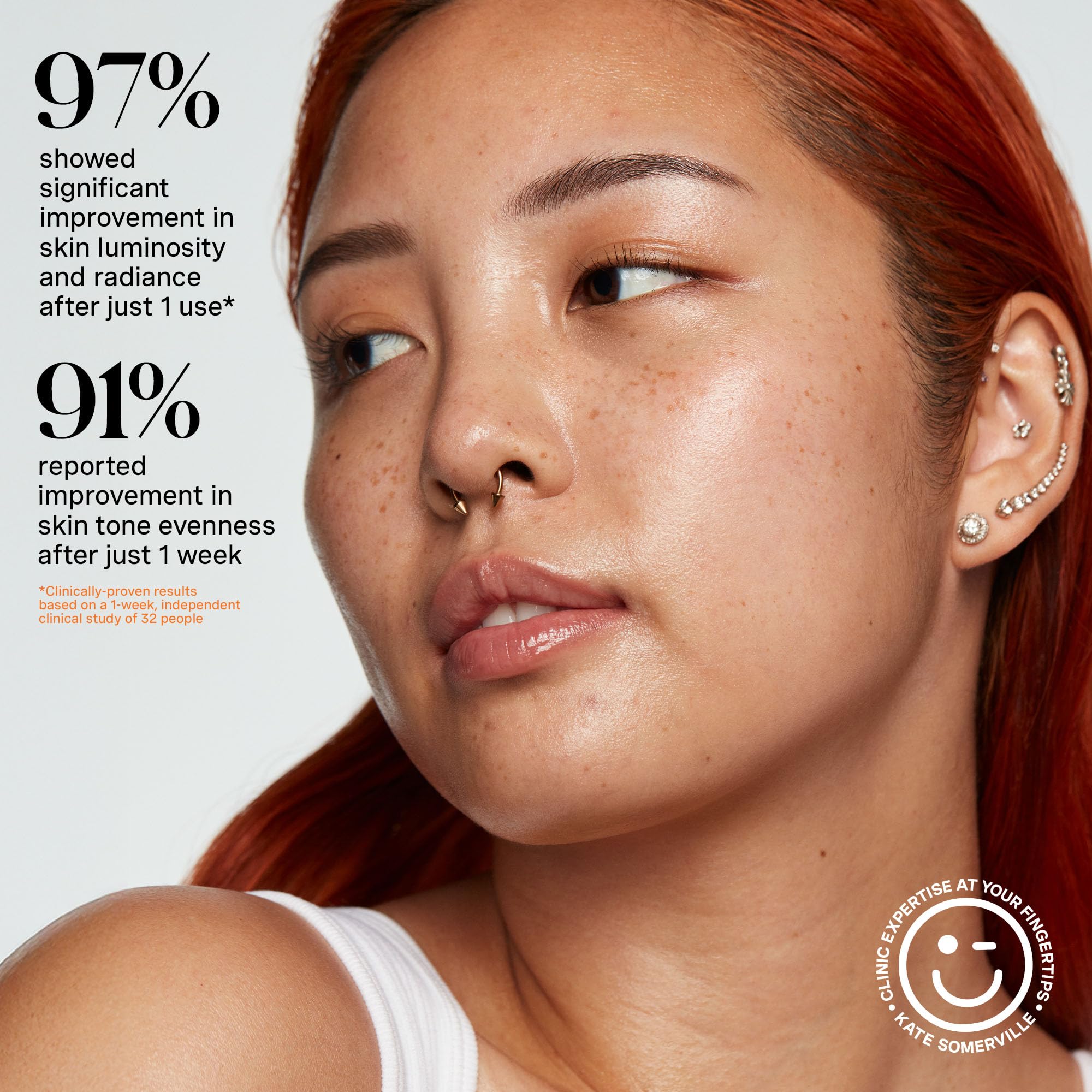 Cream texture swirls of Kate Somerville Glow Moisturizer on skin