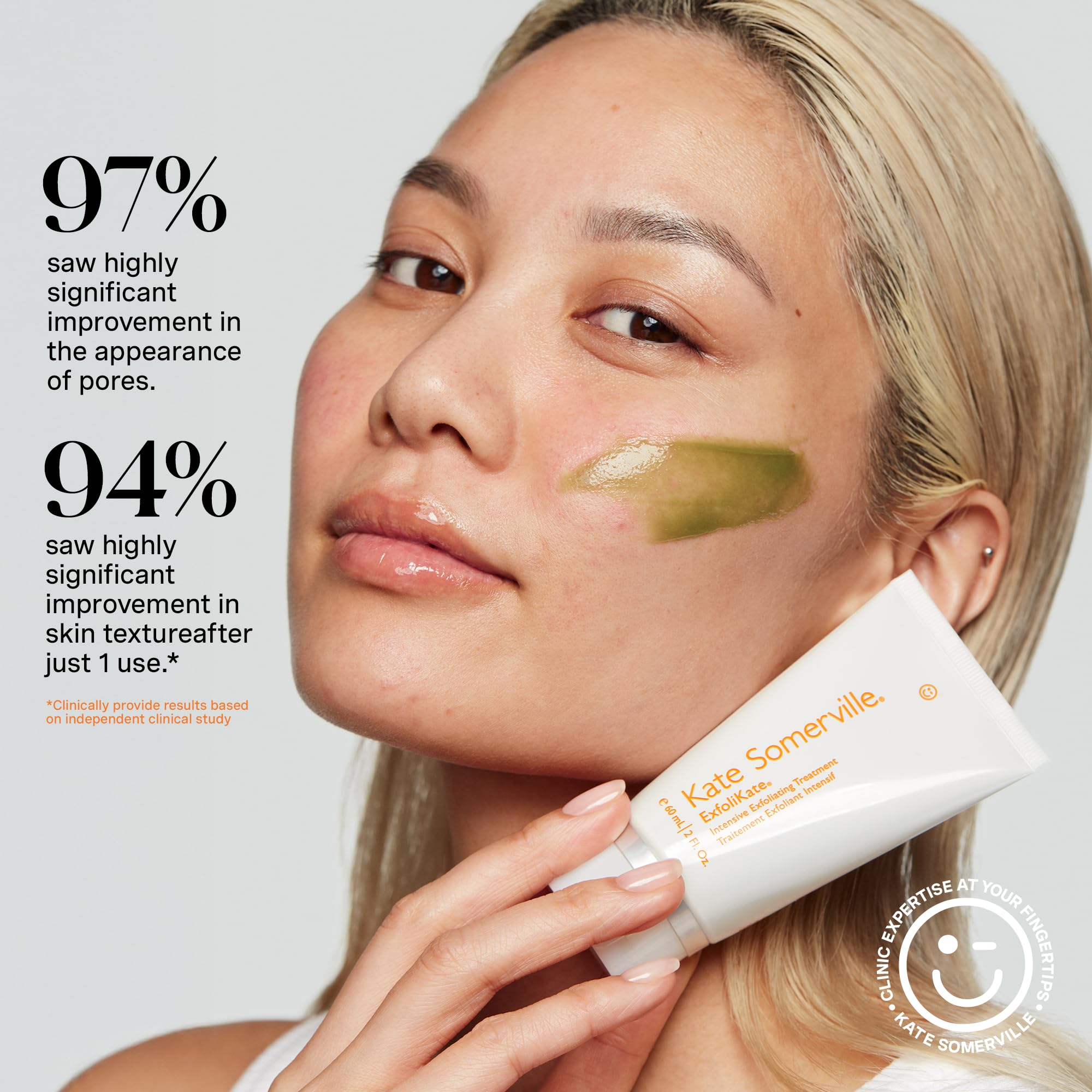 Kate Somerville Exfolikate used on skin during a two-minute treatment