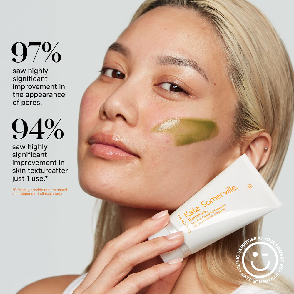 Kate Somerville Exfolikate used on skin during a two-minute treatment