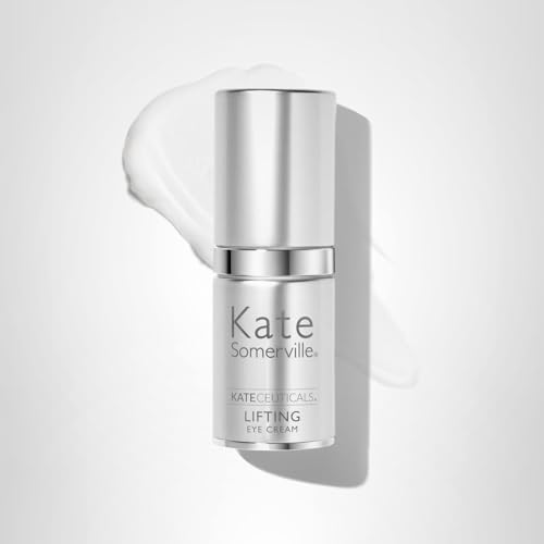 Lifestyle shot showing routine with KateCeuticals lifting eye cream.