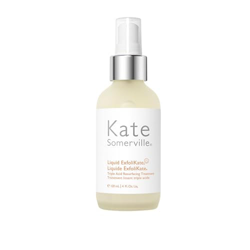 Nighttime skincare setup including ExfoliKate and other Kate Somerville products.