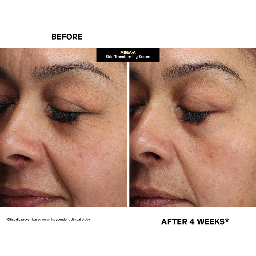 Daytime routine with Mega-A Serum and sunscreen reminder