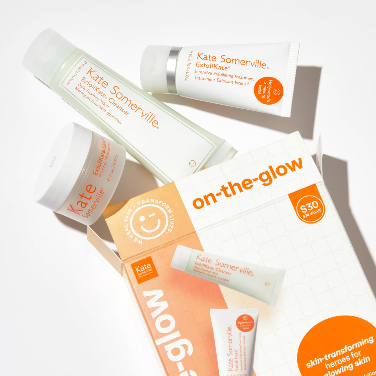 Kate Somerville On The Glow Kit ExfoliKate treatment smooths skin and refines pores.