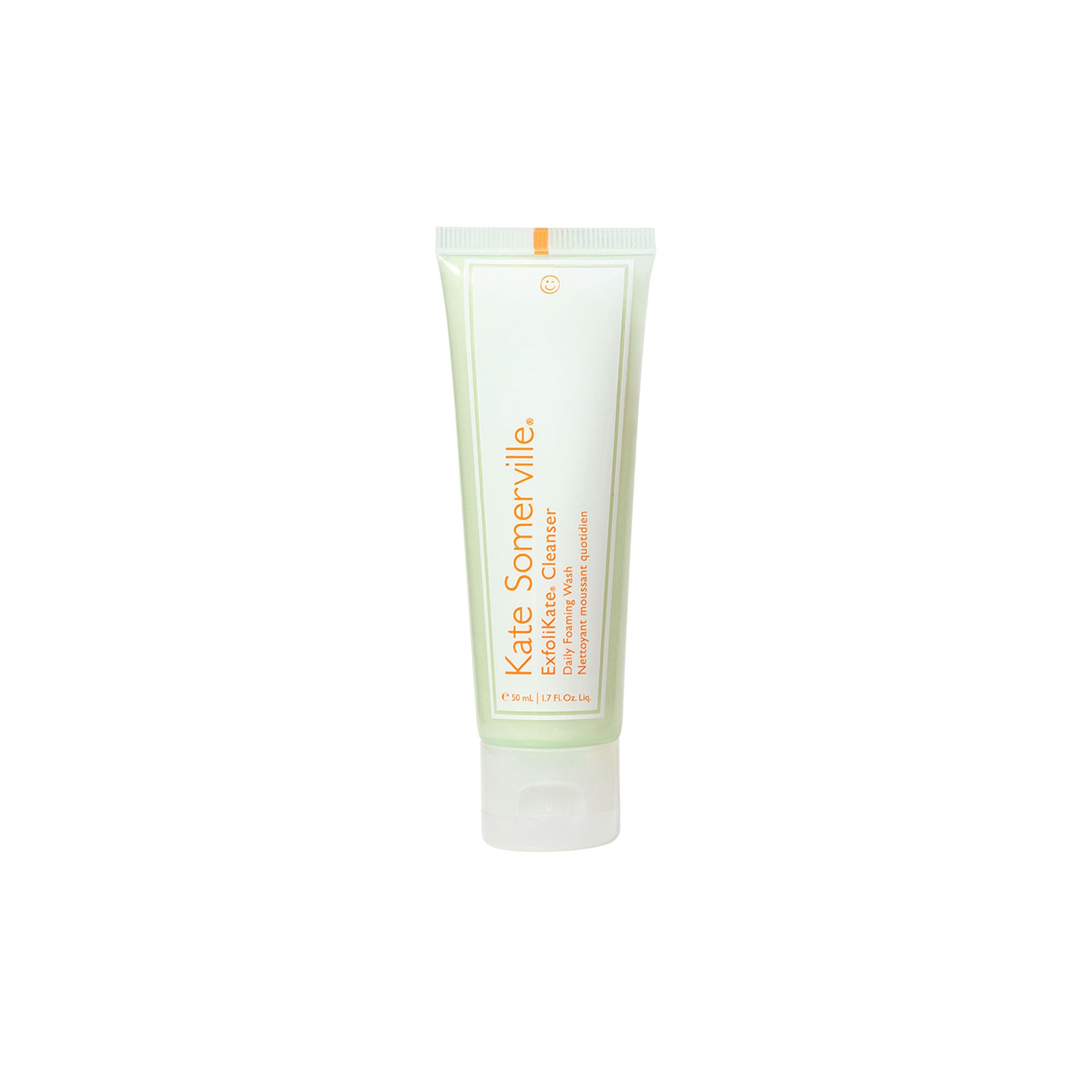 Exfoliating scrub texture close-up demonstrates smoothing action.